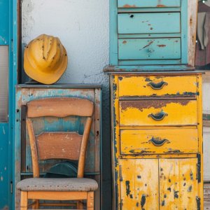 retro-furniture-being-sold-yard-sale