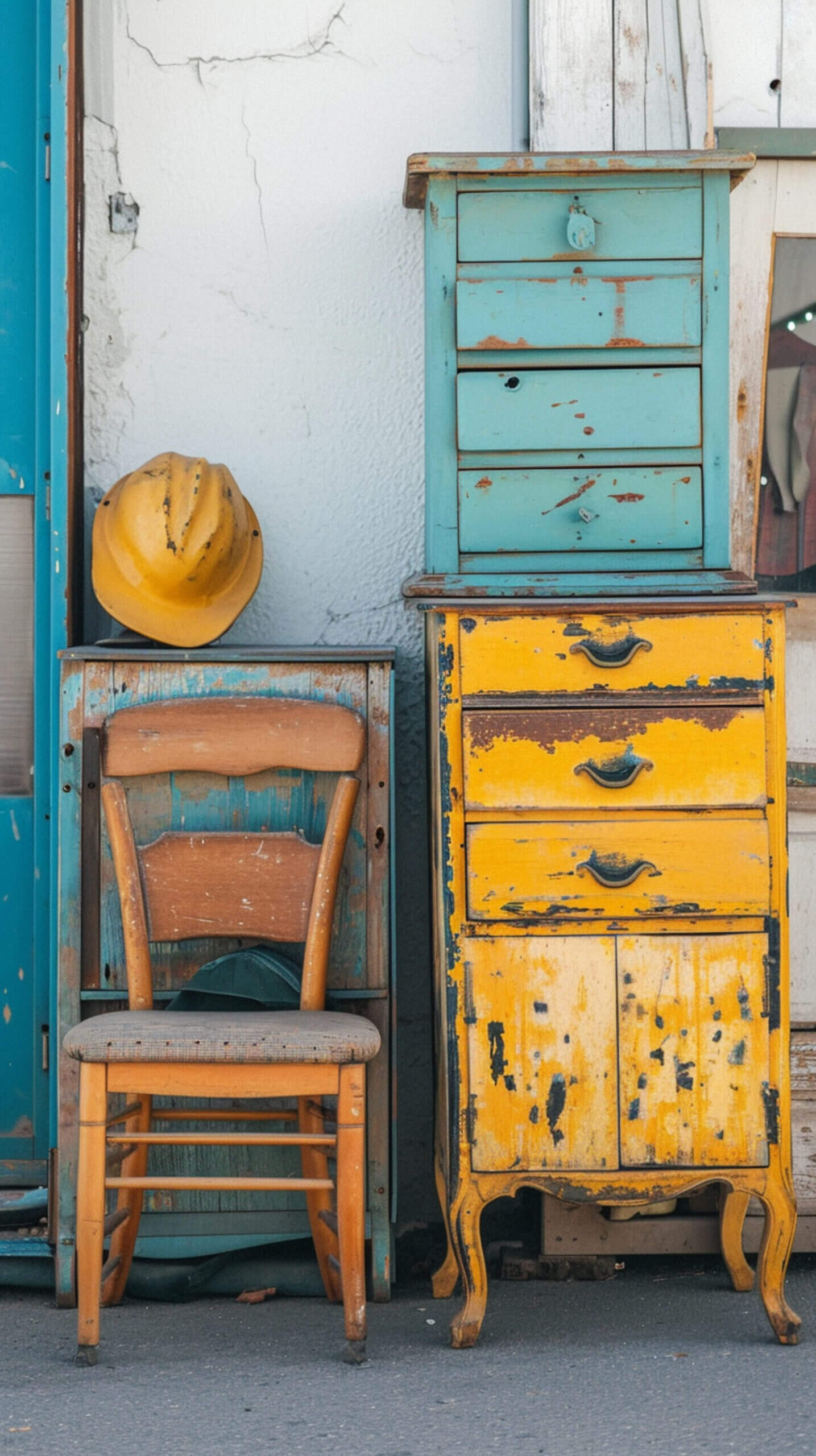 retro-furniture-being-sold-yard-sale retro-furniture-being-sold-yard-sale